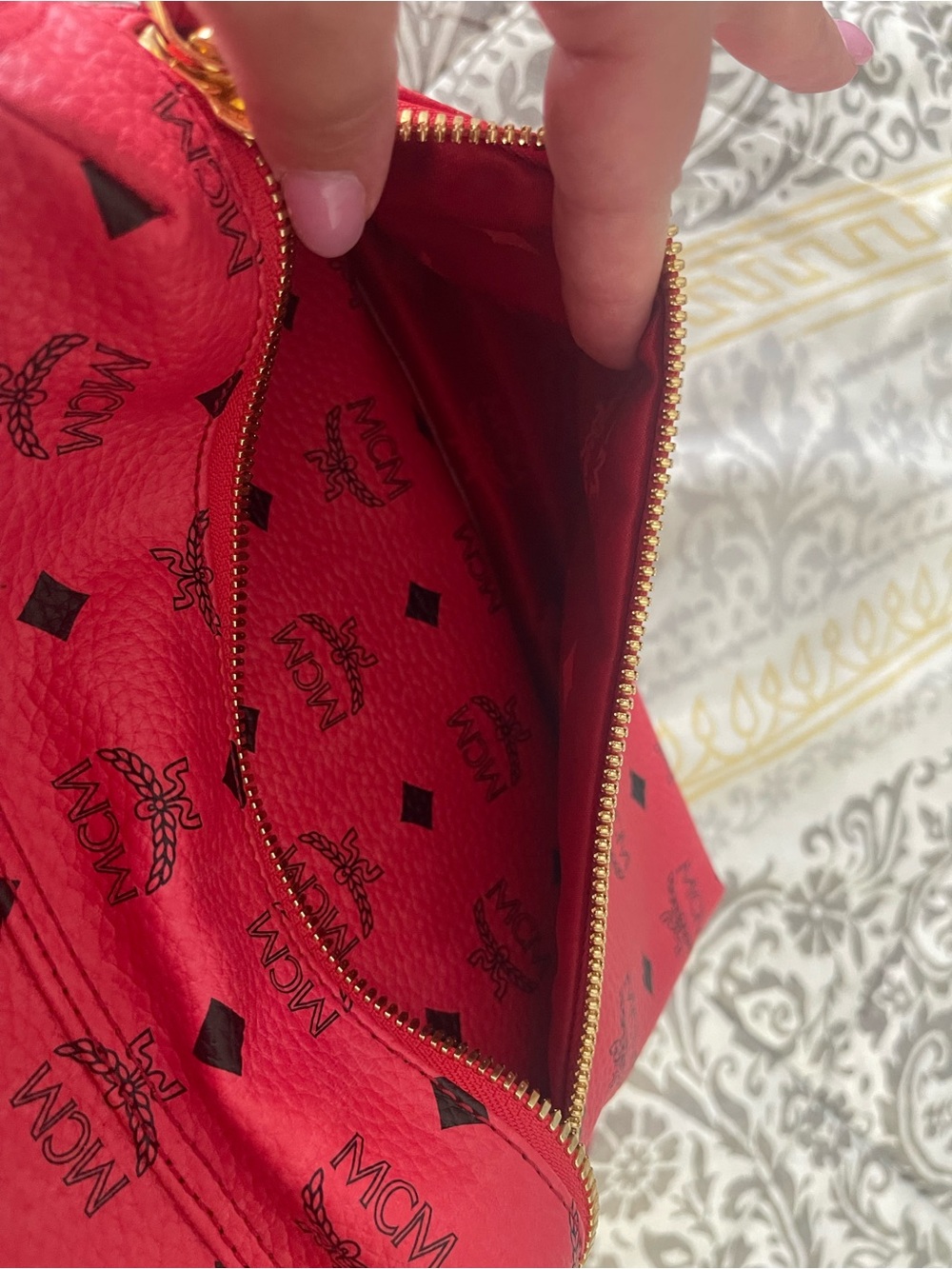 MCM studded hot pink backpack like new! Authentic - Picture 13 of 13